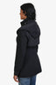 Mackage Black Nylon Leather Detail Hooded Alba Jacket Size XS