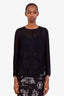 Max Mara Black Sheer Long Sleeve Top Size 36