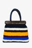 Marni Blue/Yellow/Multi Wool Crochet Top Handle Bag