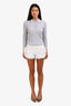 Miu Miu White Cotton Eyelet Mini Shorts Size 38