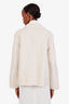 Hermès 2023 Cream Cashmere Zip Up Collared Jacket Size 40