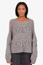 Loewe Grey Mohair Anagram Knit Sweater Size M