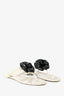 Pre-loved Chanel™ Beige Jelly Camellia Flower Thong Sandals Size 38