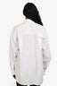 Maje White Cotton Floral Embellished Button Down Shirt Size 1