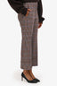 Sportmax Tan/Multi Wool Blend Check Trousers Size 0