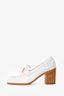 Hermès Off-White 'Paris' Heeled Loafers Size 36