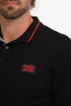 Burberry Black Cotton Logo Long Sleeve Polo Shirt Size L Men's