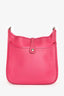 Sac bandoulière Hermès 2013 Evelyne III PM en cuir Epsom Rose Tyrien