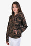 Nili Lotan Brown Camouflage Cotton Zip Up Hoodie Size M