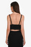 Miu Miu Black Wool Silk Logo Bralette Top Size 38