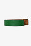 Fendi Green Leather FF Logo Belt Size 80
