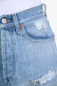 Gucci Blue Denim Light Wash Angry Cat Shorts Size 25