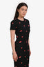 Victoria Beckham Black/Red Cotton Flower Printed S/S Midi Dress Size 4