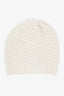 Yves Salomon Cream Wool-Blend Beanie