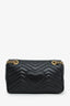 Gucci Black Leather GG Marmont Medium Shoulder Bag