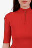 Marine Serre Red 3/4 Sleeve Zip Neck Sweater Size S