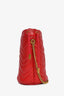 Gucci Red Calfskin Matelasse Mini GG Marmont Bucket Bag