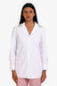 Prada White Cotton Embellished Collared Button Down Shirt Size 40