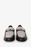 Hermès Black Leather Canvas 'Destin' Loafers Size 37