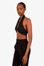 Cult Gaia Black Linen-Blend 'Diem' Halter Crop Top Size S