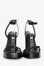 Saint Laurent Black "Platz" Platform Leather Heel Size 39