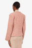 Alexander McQueen Red/Multicolour Wool-Blend Tweed Zip Up Jacket Size 44