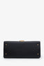 Saint Laurent Black Leather Cassandra YSL Monogram Top Handle Bag with Strap