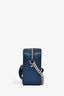 Jimmy Choo Navy Leather 'JC' Emblem Hale Crossbody Bag