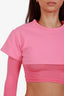 Jacquemus Pink Cotton 'Le Double' Shirt Size XS