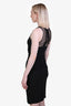 Burberry Prorsum Black Silk Mesh Ruched Midi Dress Size 40
