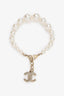 Pre-loved Chanel™ 2016 Gold Tone Faux Pearl/Strass CC Charm Bracelet