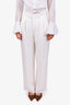Anine Bing White Straight Leg 'Lou' Pleated Trousers Size 28