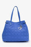 Christian Dior Blue Canvas Cannage Panarea Tote Bag