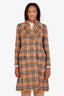 Burberry Nova Check Wool Single Breasted Coat Size 6