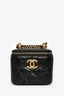 Pre-loved Chanel™ 2021+ Black Lambskin Leather Mini Perfect Fit Vanity Case