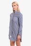 Thom Browne Blue/White Plaid 3 Stripe Long Sleeve Shirt Dress Estimated Size S