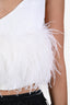 16Arlington White Crepe Fur Crop Top Size 8