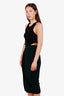 Ronny Kobo Black/Green Stretchy Zippered Cut Out Midi Dress Size M