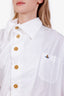 Vivienne Westwood White Cotton Logo Button Up Dress Size S