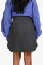 Max Mara Grey Wool Pleated Mini Skirt Size 4