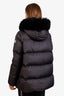 Moncler Black Laichefur Down Parka Jacket with Removable Fur Hood Size 5