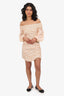 Zimmermann Peach/Black Dot Puff Sleeve Mini Dress Size 0