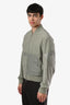 Hermès Green Nylon Rib Trimmed Bomber Jacket Size 48 Men's