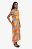 La DoubleJ Orange Multicolour Cotton 'Sporty Swing' Short Sleeve Dress Size 6