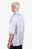 Louis Vuitton Light Blue Silk Monogram Button Down Shirt Size L Mens