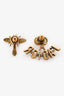 Christian Dior Antique Gold Tone 'J'Adior' Bee Earrings