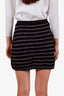 Pre-loved Chanel™ Black/White Cotton Wrap Mini Skirt Size 42
