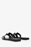 Hermès Black Leather Oran Sandals Size 37