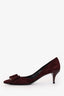 Roger Vivier Burgundy Suede Bow Kitten Heels Size 39