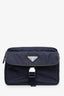 Prada Navy Re-nylon Saffiano Leather Trimmed Shoulder Bag